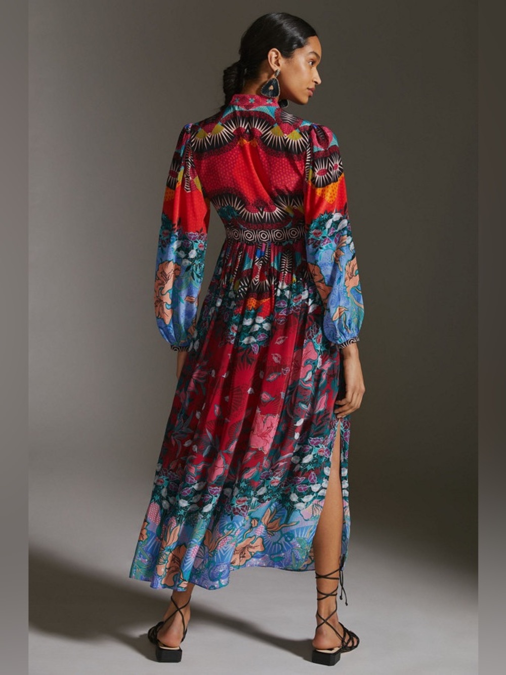 Anthropologie Bhanuni by Jyoti Maxi Dress 12 Feminine Bohemian Resort Chic NWT - Picture 2 of 16